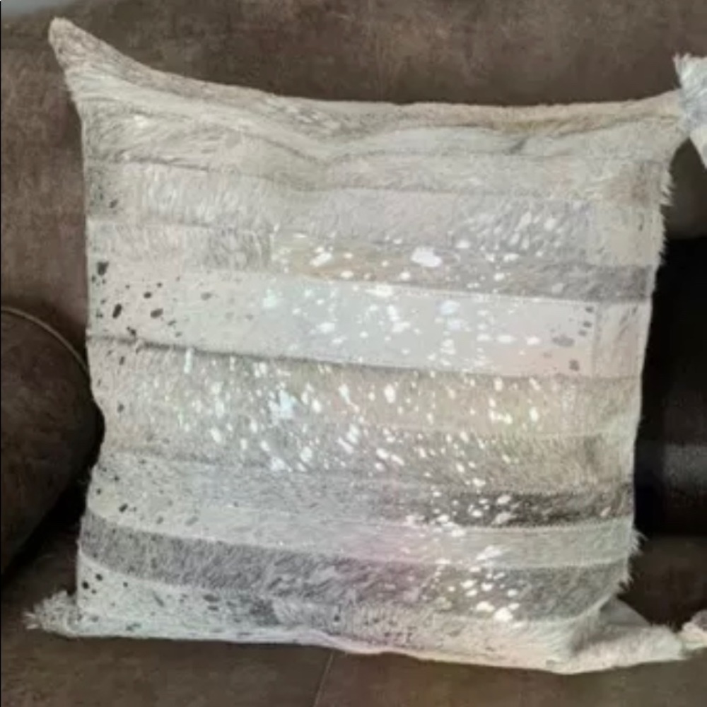 Torino Patchwork Dyed Cow Hair Pillow Cover, 18x18